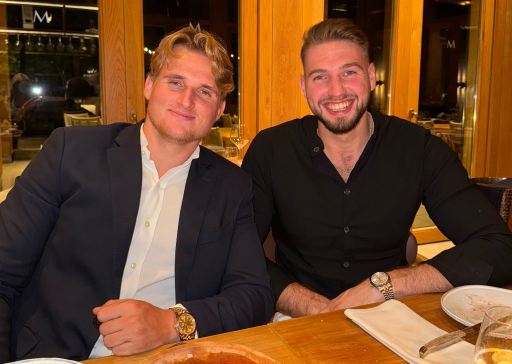 Offplan.One founders Ricardo Gorski and Elias Hermann together at dinner