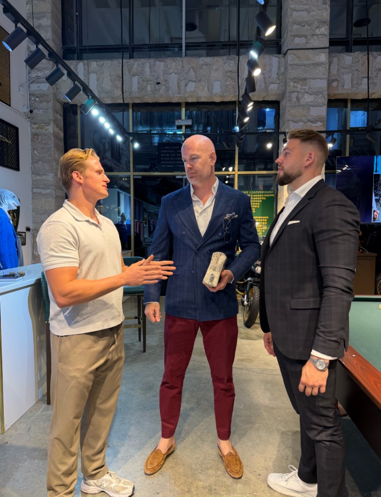 Offplan.One co-founder Elias Hermann with partners at a property showcase